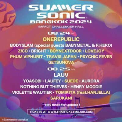 【SUMMER SONIC BANGKOK】サマソニ・バンコクの第2弾発表でOneRepublic、ZICO、BOYNEXTDOOR、Travis Japanら11組追加