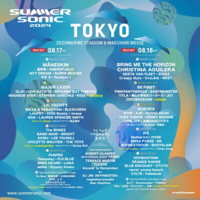 【SUMMER SONIC 2024】サマソニ追加出演者発表で(sic)boy、mikah、LET ME KNOWら7組追加