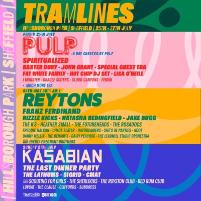 【フジロック同日程】イギリス「Tramlines Festival 2025」に、PULP、REYTONS、KASABIANら出演決定