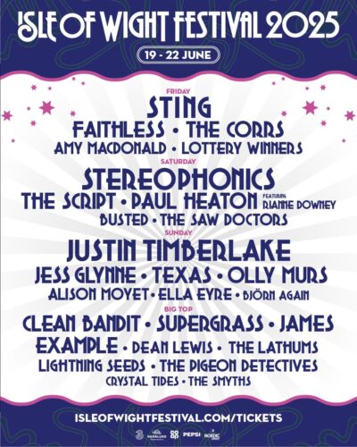 【海外フェス】イギリス・ワイト島開催「Isle of Wight Festival 2025」にSTING、Stereophonics、Justin Timberlakeら出演