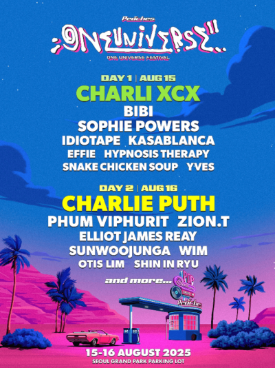 韓国8月開催「One Universe Festival 2025」にCharli xcx、Charlie Puthら出演