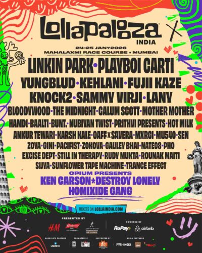 【Lollapalooza India】インド1月開催ロラパルーザに、藤井風、Linkin Park、Playboi Cartiら出演決定