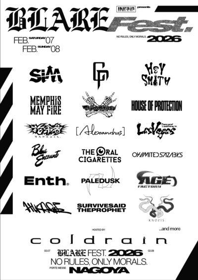 coldrain主催フェス「BLARE FEST. 2026」第1弾発表で[Alexandros]、Memphis May Fire、花冷え。ら17組決定