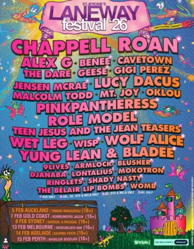 【海外フェス】オーストラリア＆NZ周遊フェス「Laneway Festival’26」にChappell Roan、PinkPantheress、Wolf Aliceら出演決定