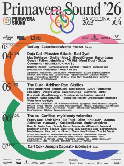 【Primavera Sound 2026】スペイン・プリマヴェーラの日割り発表。TV Girl、Sudan Archivesの追加出演も決定