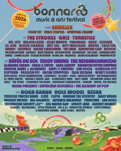 【Bonnaroo 2026】アメリカ開催ボナルーのラインナップ発表でTHE STROKES、SKRILLEX、NOAH KAHANら決定