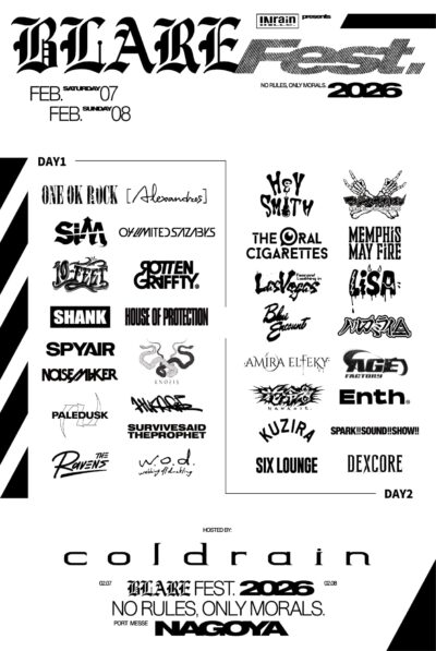 coldrain主催フェス「BLARE FEST. 2026」最終発表で、ONE OK ROCKの1組追加