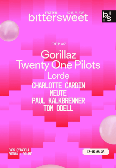 【サマソニ同日程】ポーランド「BitterSweet Festival 2026」にGorillaz、Twenty One Pilots、Lordeら出演