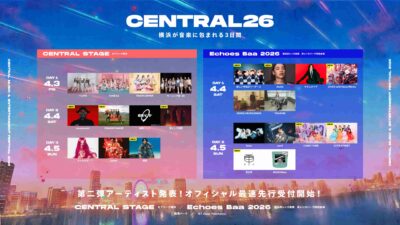 4月神奈川「CENTRAL 2026」第2弾発表でCANDY TUNE、優里、羊文学ら10組追加。日割りも発表