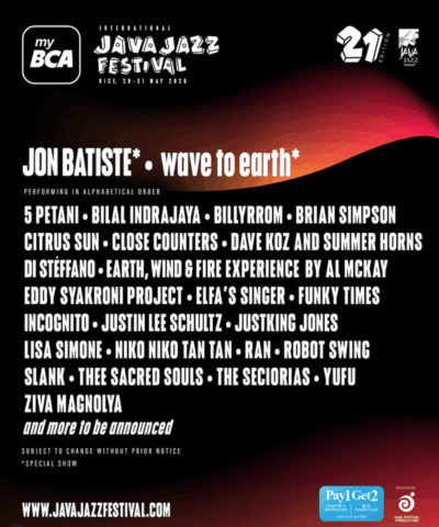 5月インドネシア「Java Jazz Festival 2026」にJon Batiste、Billyrrom、NIKO NIKO TAN TANら出演決定