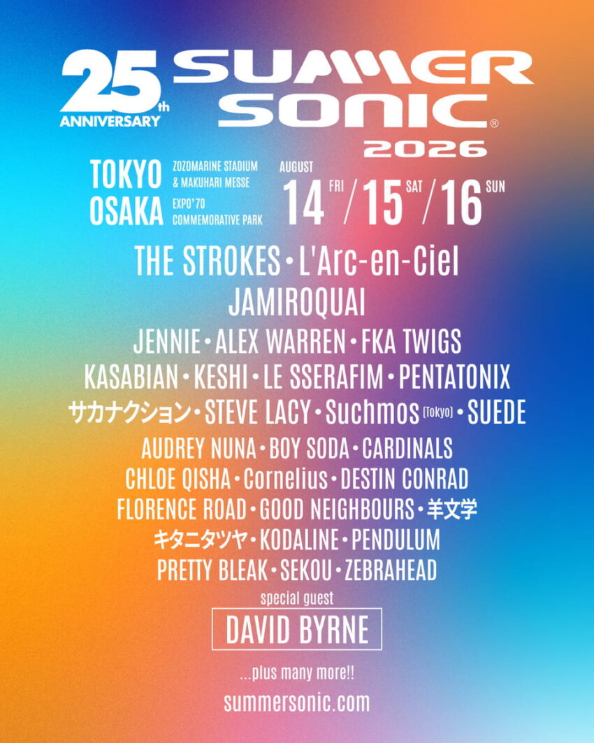【SUMMER SONIC 2026】サマソニ第1弾発表でL’Arc〜en〜Ciel、The STROKES、JAMIROQUAIら30組決定