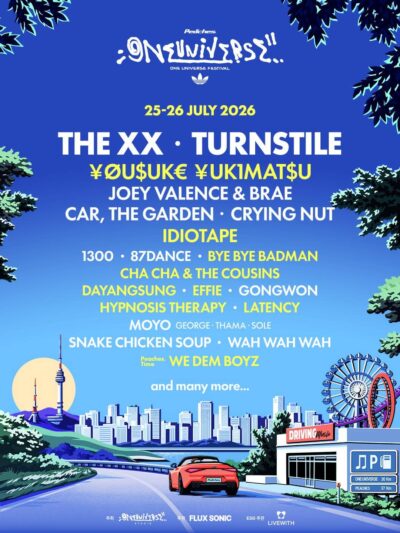 フジロック同開催の韓国「ONE UNIVERSE FESTIVAL 2026」にThe xx、 Turnstile、¥ØU$UK€ ¥UK1MAT$Uら出演決定